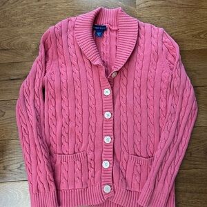 Vintage Karen Scott Pink Cable Knit Cardigan